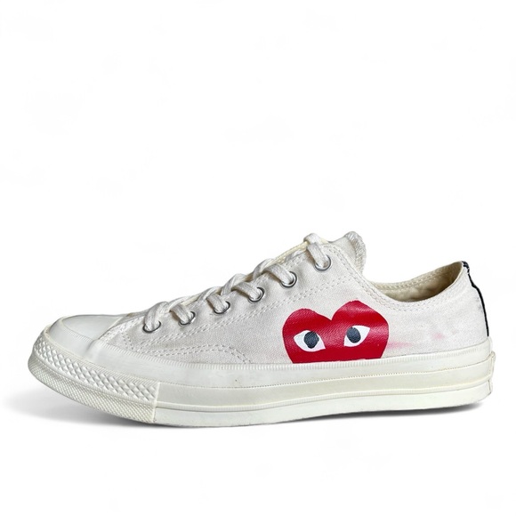 Comme des Garcon CDG Converse Chuck Taylor All-Star Low White Mens 8, Womens 10 - Picture 9 of 12
